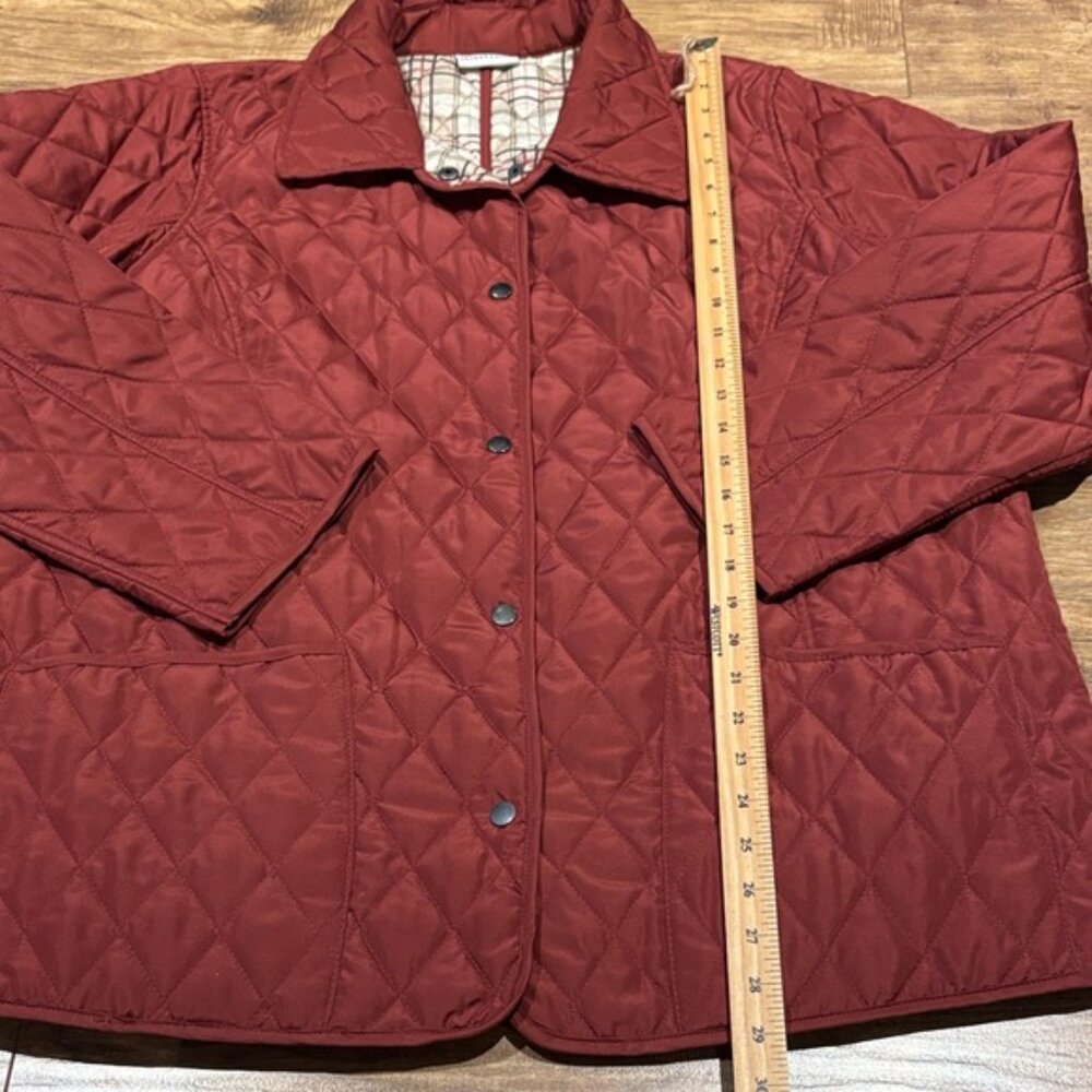 Three Hearts Quilted lightweight Jacket in Deep warm Red 1X - Picture 3 of 12
